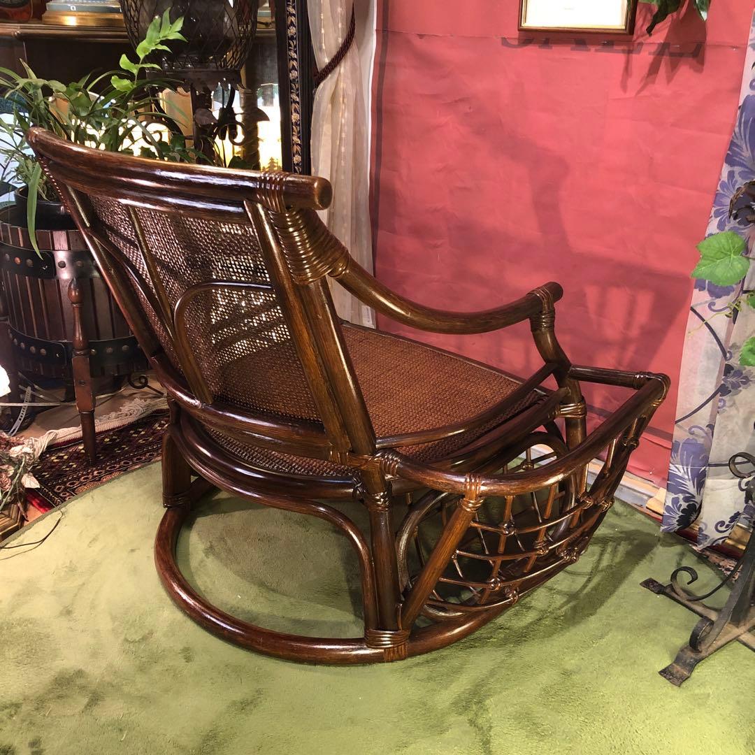 ヴィンテージ 軽量ラタン　シングルチェア　ラック付