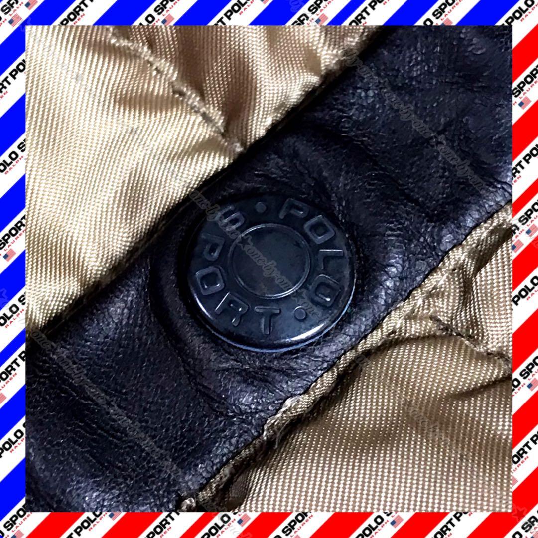 POLO SPORT ポロスポーツ レザー ダウン ジャケット G-1 高級 M