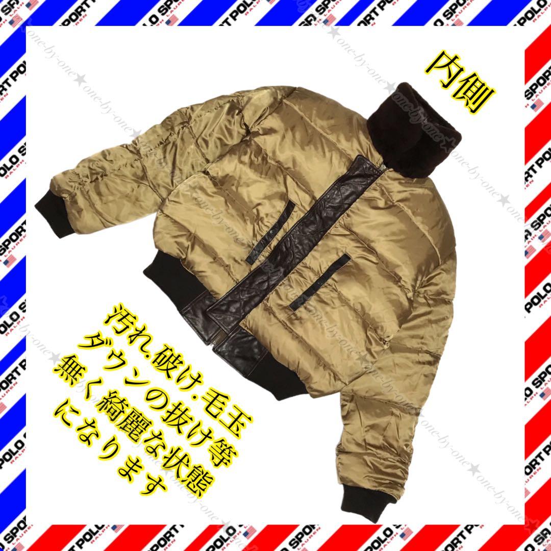 POLO SPORT ポロスポーツ レザー ダウン ジャケット G-1 高級 M