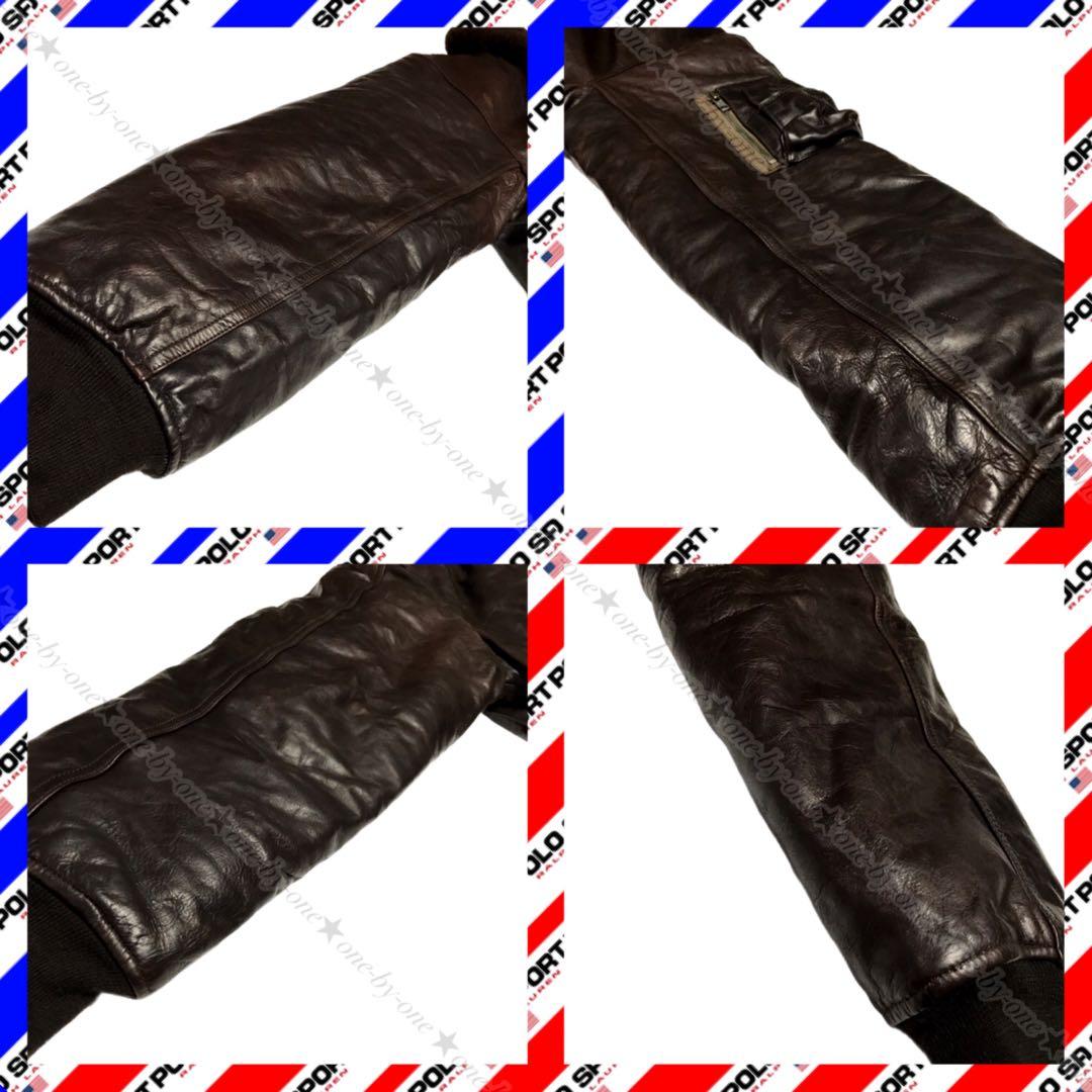 POLO SPORT ポロスポーツ レザー ダウン ジャケット G-1 高級 M