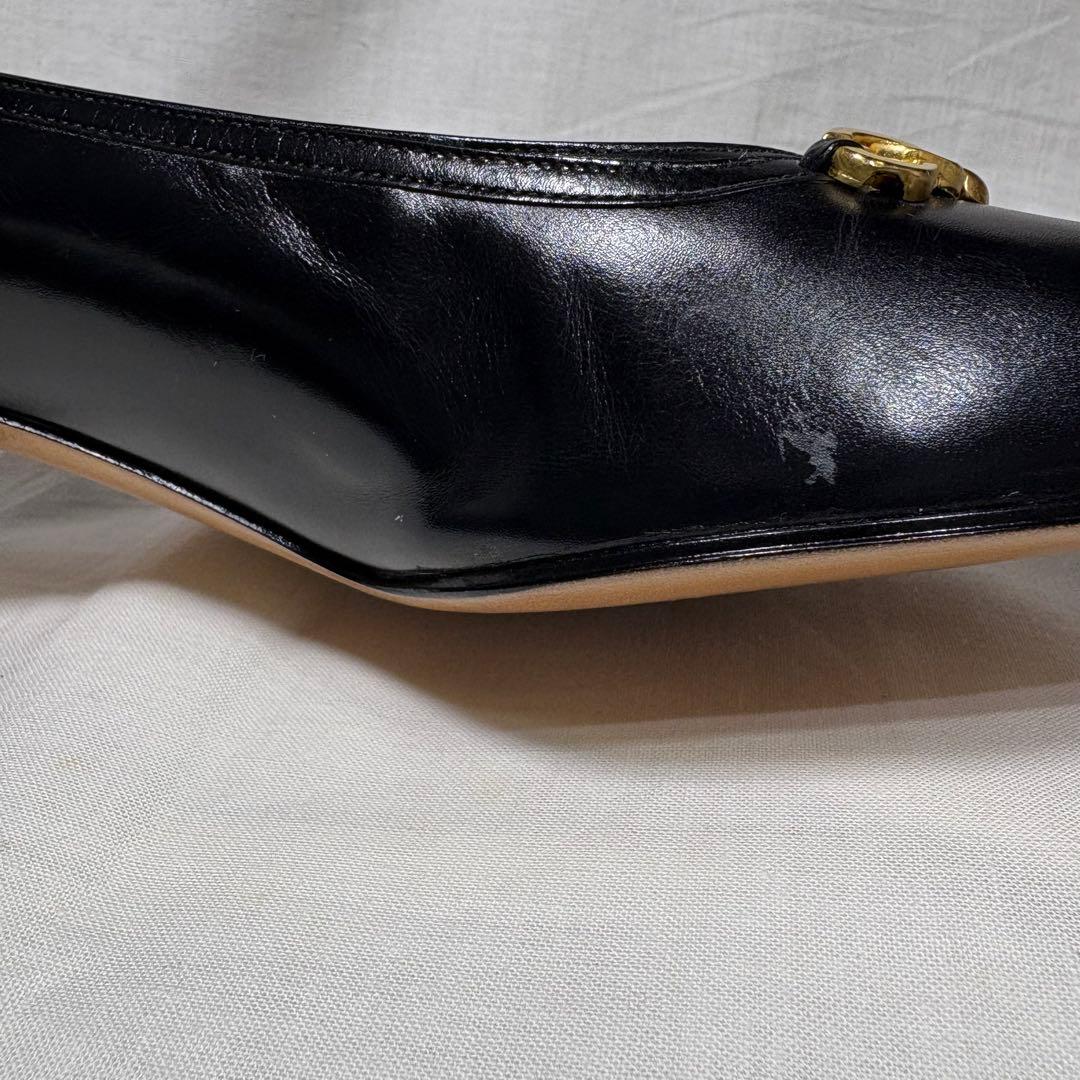 フェラガモ 黒パンプス　約24cm ビンテージ　未使用自宅保管品