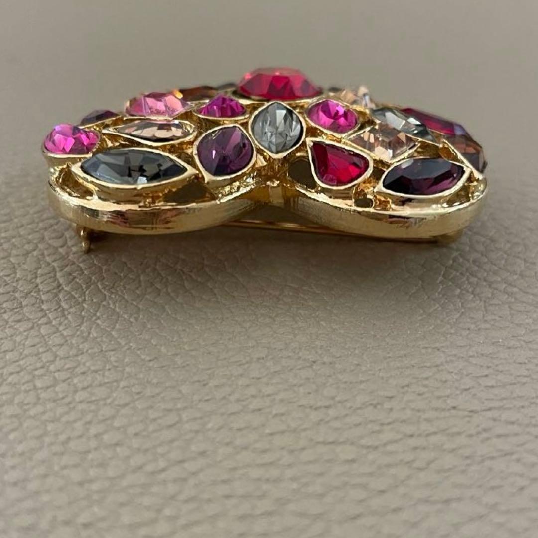 希少 90' ヴィンテージ イヴサンローラン LOVE カラーストーン ブローチ