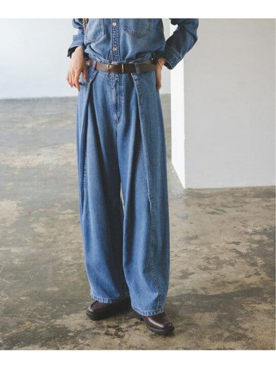 新品！NOBLE スージングデニムフォルムタックパンツ ノーブル　IENA