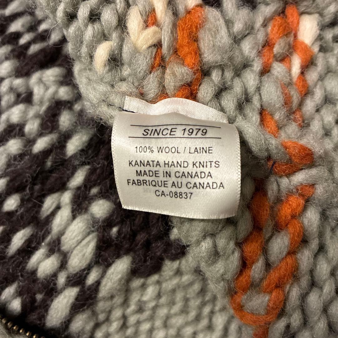 カナダ製 KANATA Indian カウチンセーター SIZE36 肉厚