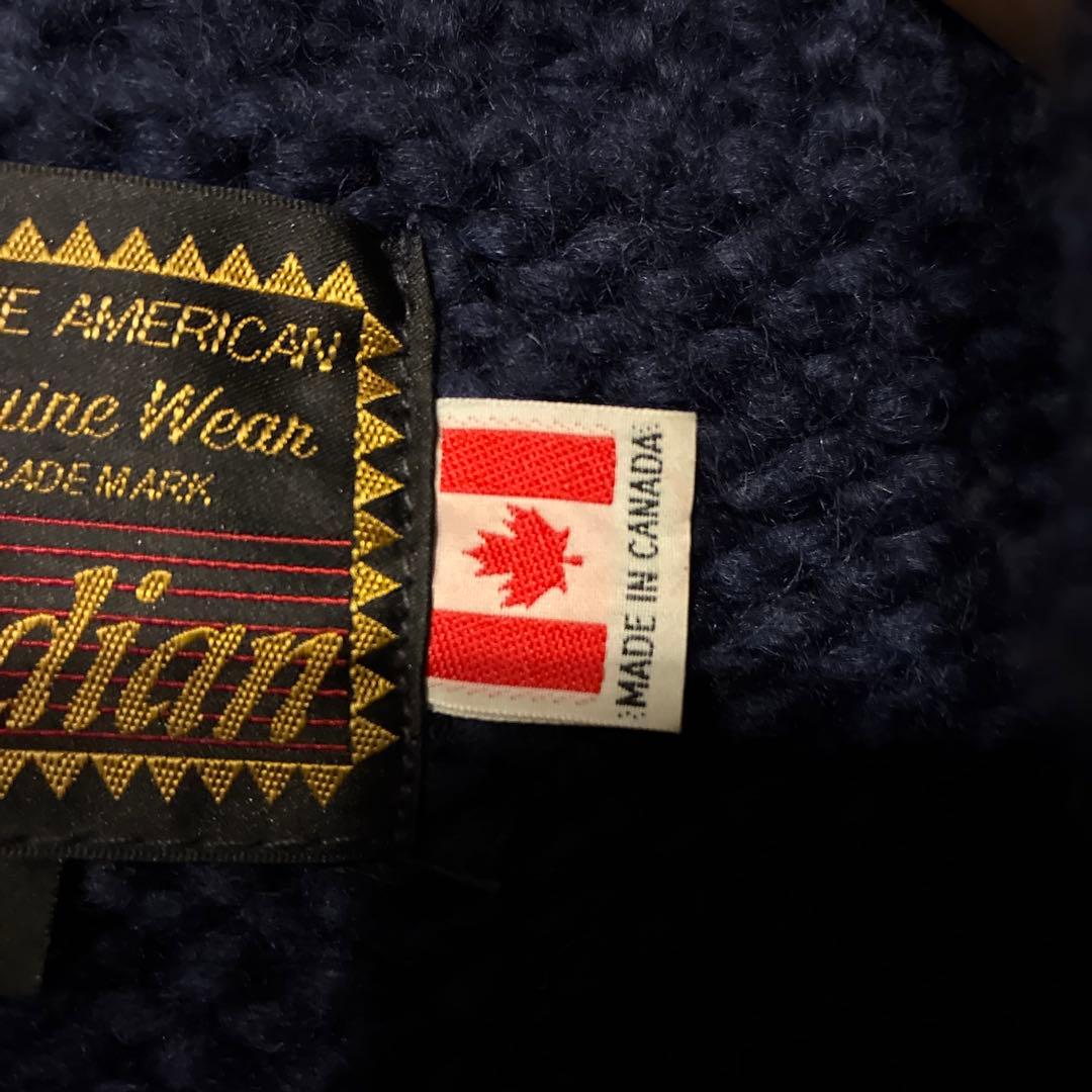 カナダ製 KANATA Indian カウチンセーター SIZE36 肉厚