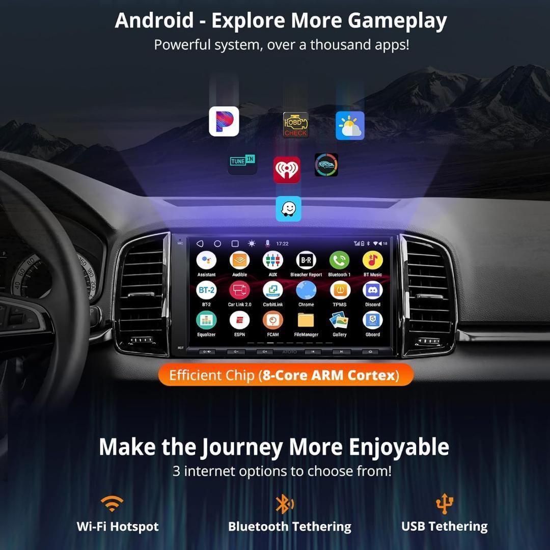 【ATOTOMOVE】2DIN カーオーディオ バックカメラ＆OBD2 7インチ