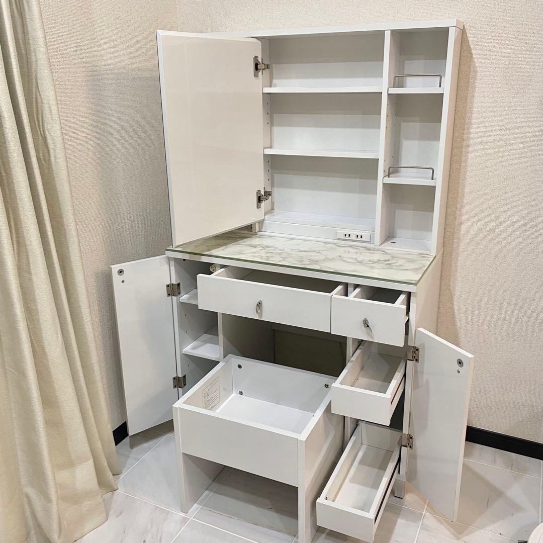 ニトリ 両袖ドレッサー コナ コスメ収納 白 ドレッサー（※イス別売り）