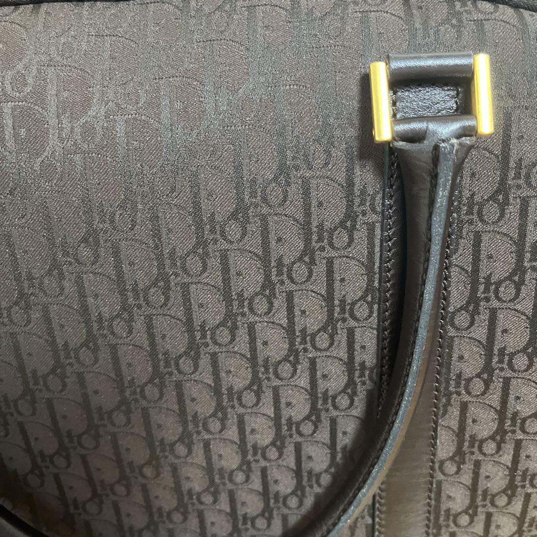 Dior ボストンバッグ　ブラウン　ゴールドロゴ　トロッター　ブラウン