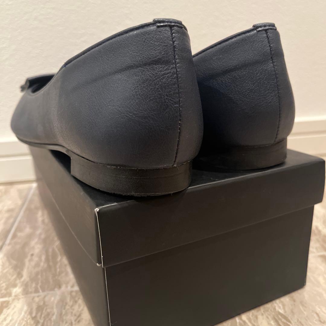 VIRINA ネイビー ケリーリボンパンプス23.5cm