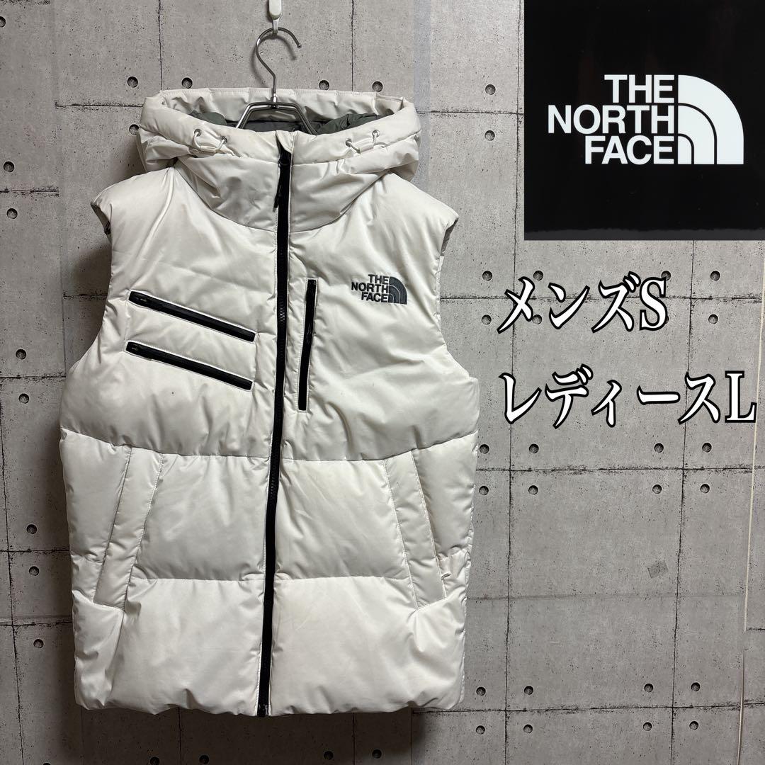 【R.D.Sダウン】ノースフェイス フード付きダウンベスト ホワイト