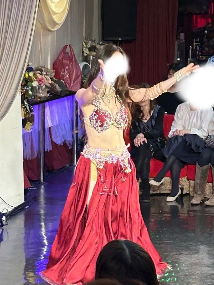 ベリーダンス衣装赤色トルコレ
