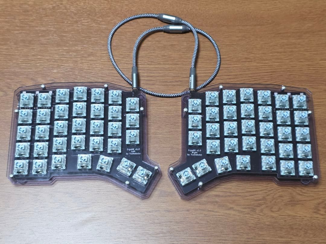 分割キーボード Ergo68 静音スイッチ スポンジフォーム