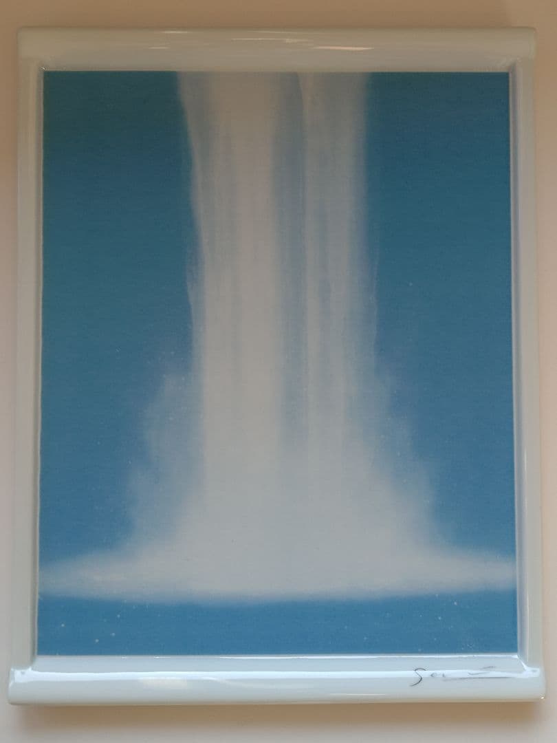 ★★陶板画　彩磁プレート　深川製　千住博　ウォーターフォール★★