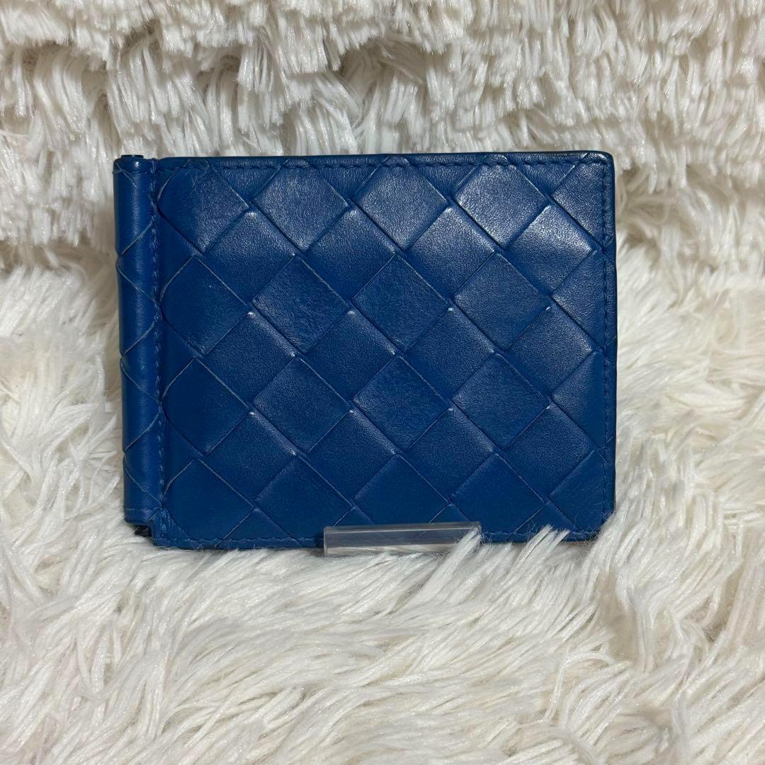 【良品】ボッテガヴェネタ　マネークリップ　ブルー　ネイビー