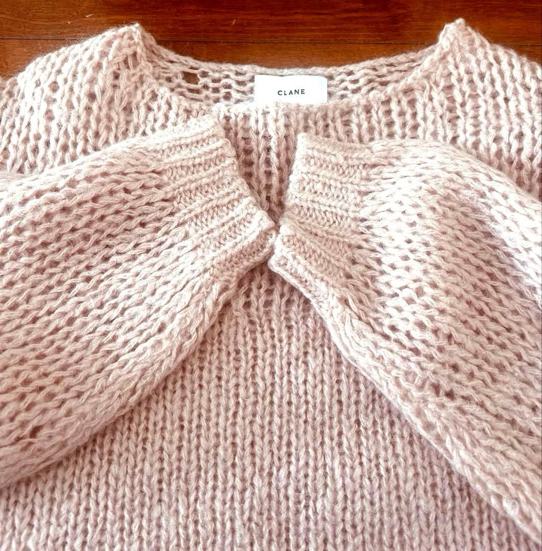 トップス CLANE HALFSHEER LOOSE MOHAIRKNIT PINK