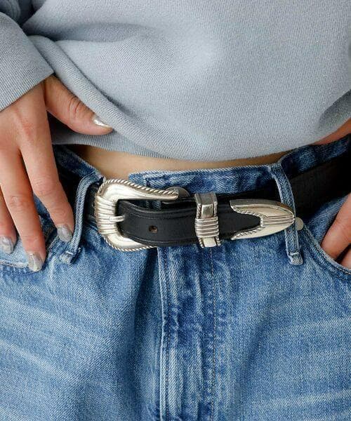 TORY LEATHER WESTERN BELT 32 新品 USA製 本革