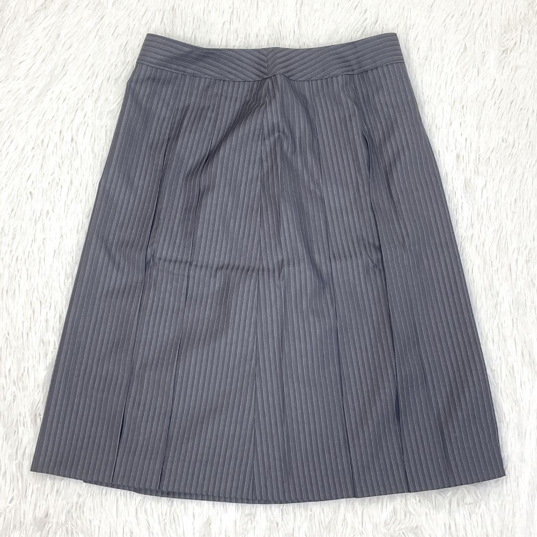 美品✨NEWYORKER シルク混　グレーシャドーストライプ　 3点セット