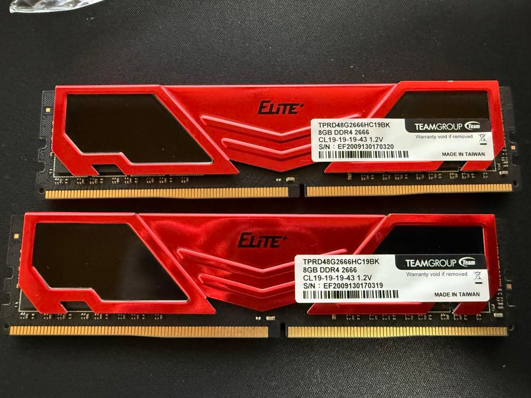 DDR4 8GB 2枚(計16GB)