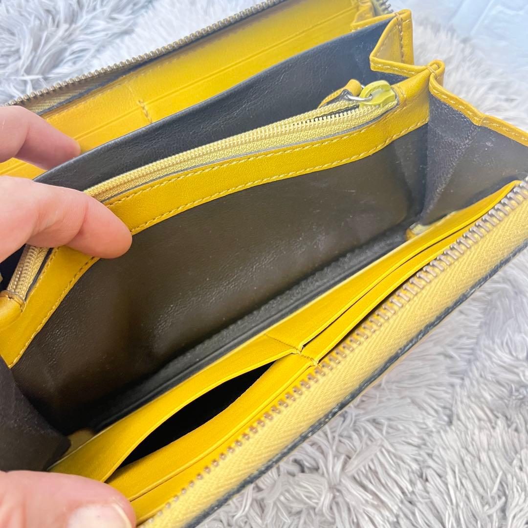 グッチ　ラウンドファスナー　マイクロシマ　マスタードイエロー　メンズ　レディース