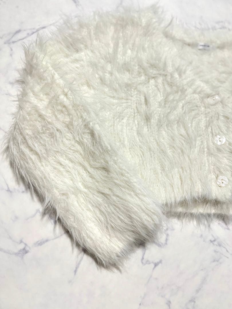 【新品未使用】FRAY I.Dフレイアイディーフィルムシャギーニットカーディガン