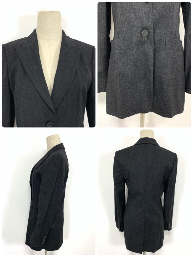 LA8581 マックスアンドコー パンツスーツ3点セット グレー ウール 40