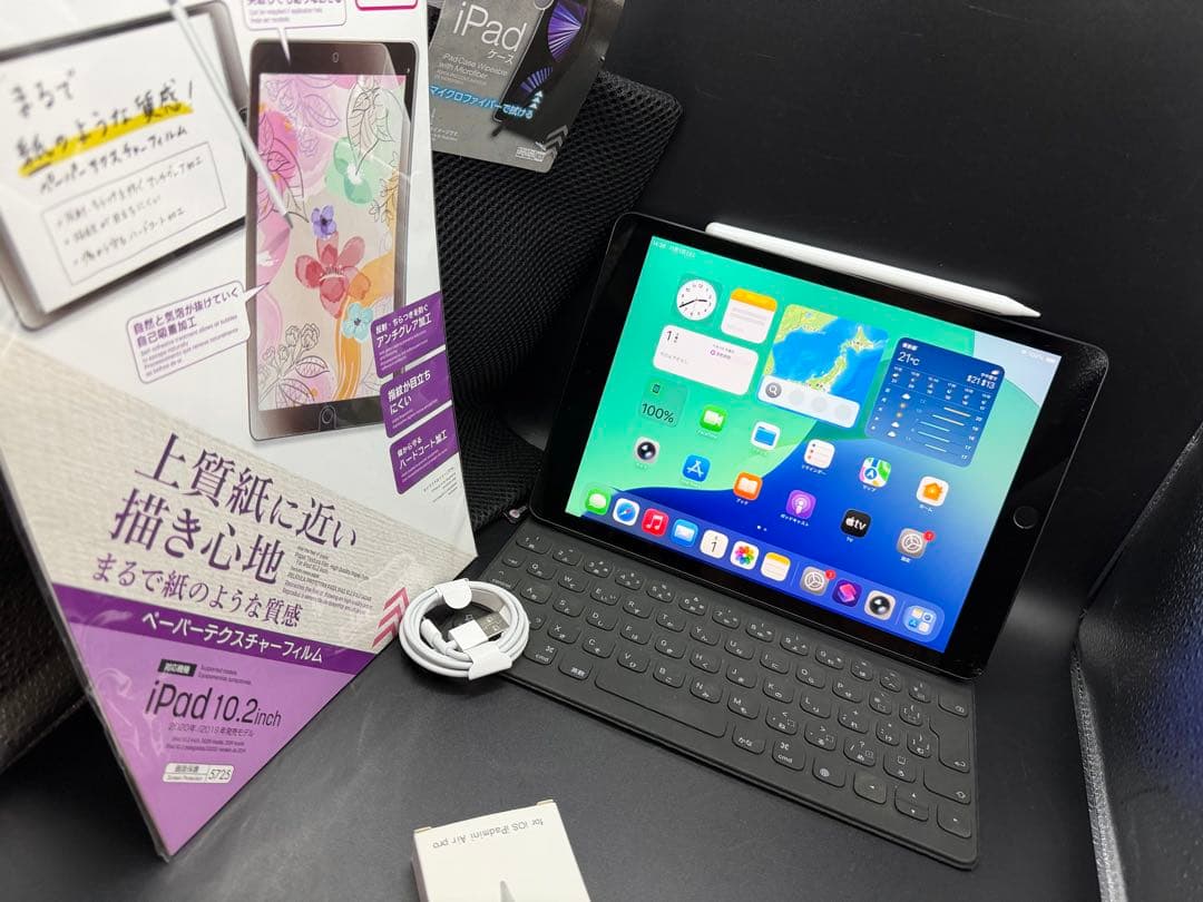 91%256GBSIMフリーipad第9世代お絵かきアップル純正キーボードペン