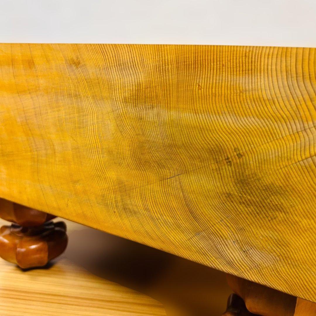 【高級】本榧 脚付碁盤 4.8寸 天地柾 柾目 ヘソ有り 19路盤 15kg