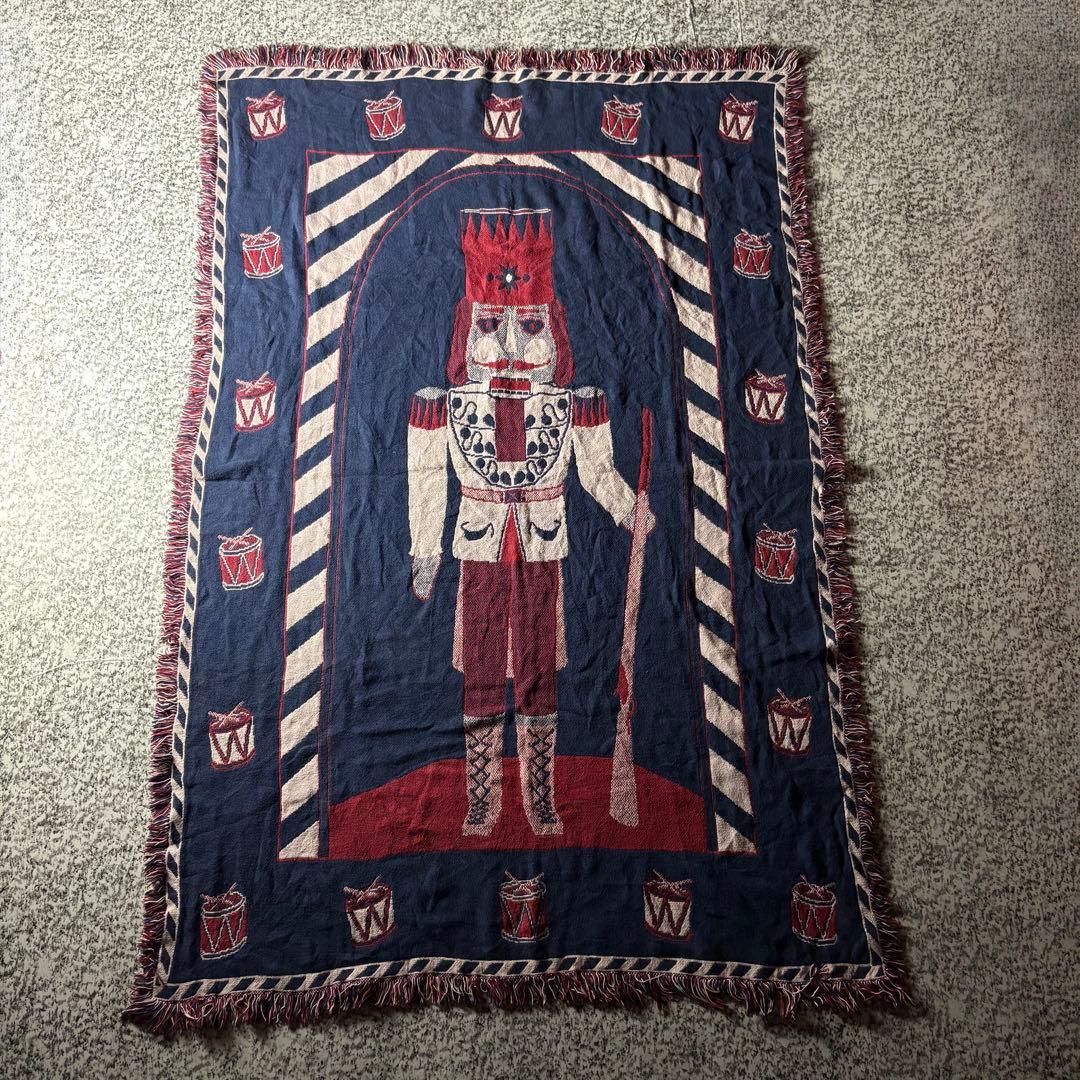 【90sオールド】くるみ割り人形　リバーシブル　ヴィンテージラグ　カーペット