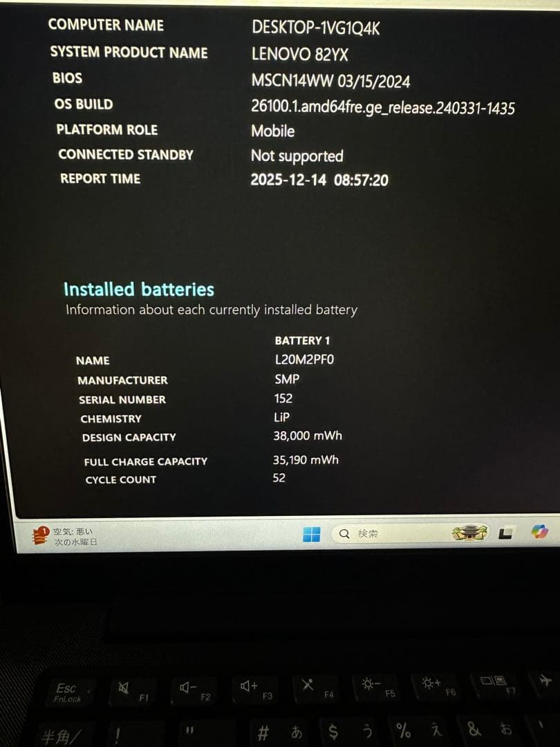 Windowsノート本体 Lenovo V14 G4 Ryzen 5 7430 16Gb 512Gb