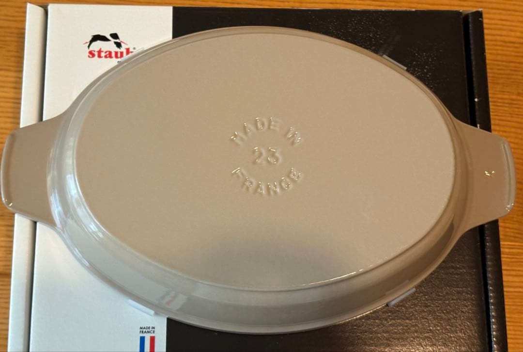 ストウブ ミナペルホネン ホットプレートオーシャンオーバル 23cmリネン