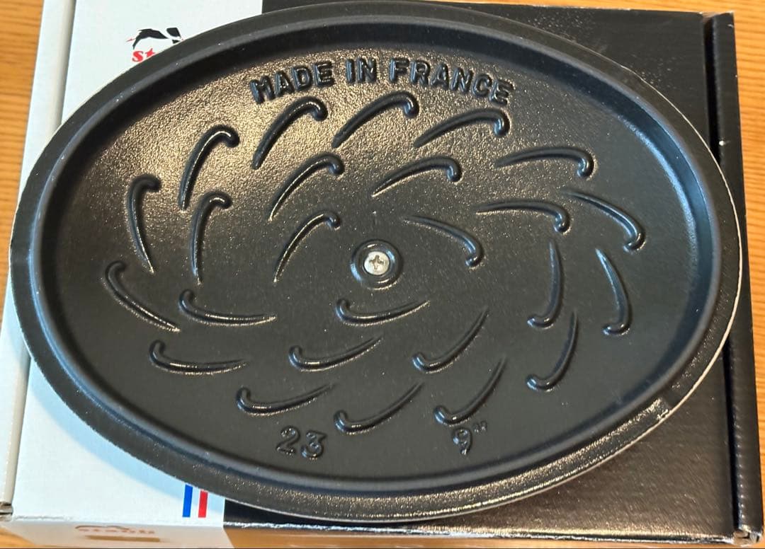 ストウブ ミナペルホネン ホットプレートオーシャンオーバル 23cmリネン