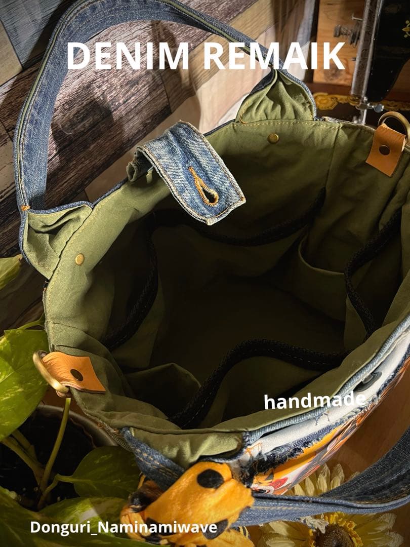 明菜さま❤️pagesになります♡デニムリメイク❤️猫しゃんかっこかわいいトート