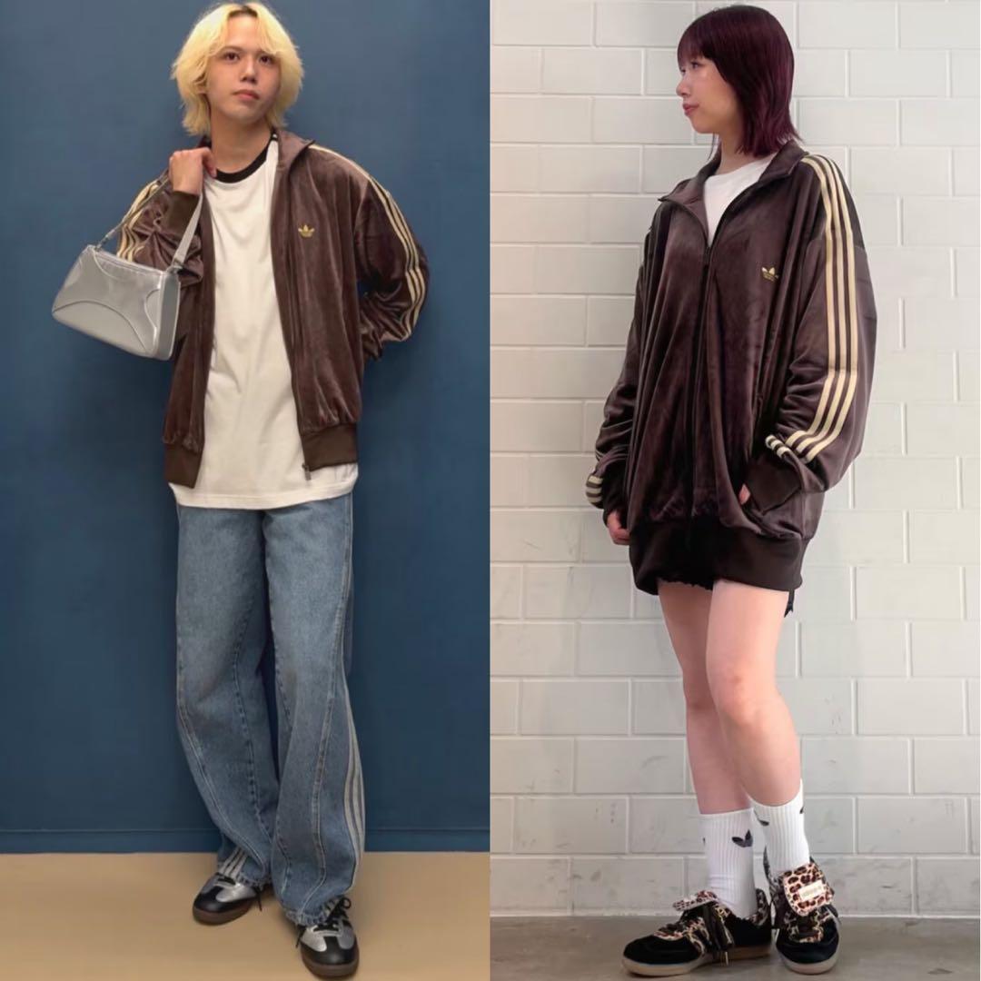 SALE✨【新品】adidas トラックトップ ベロア　XL ダークブラウン