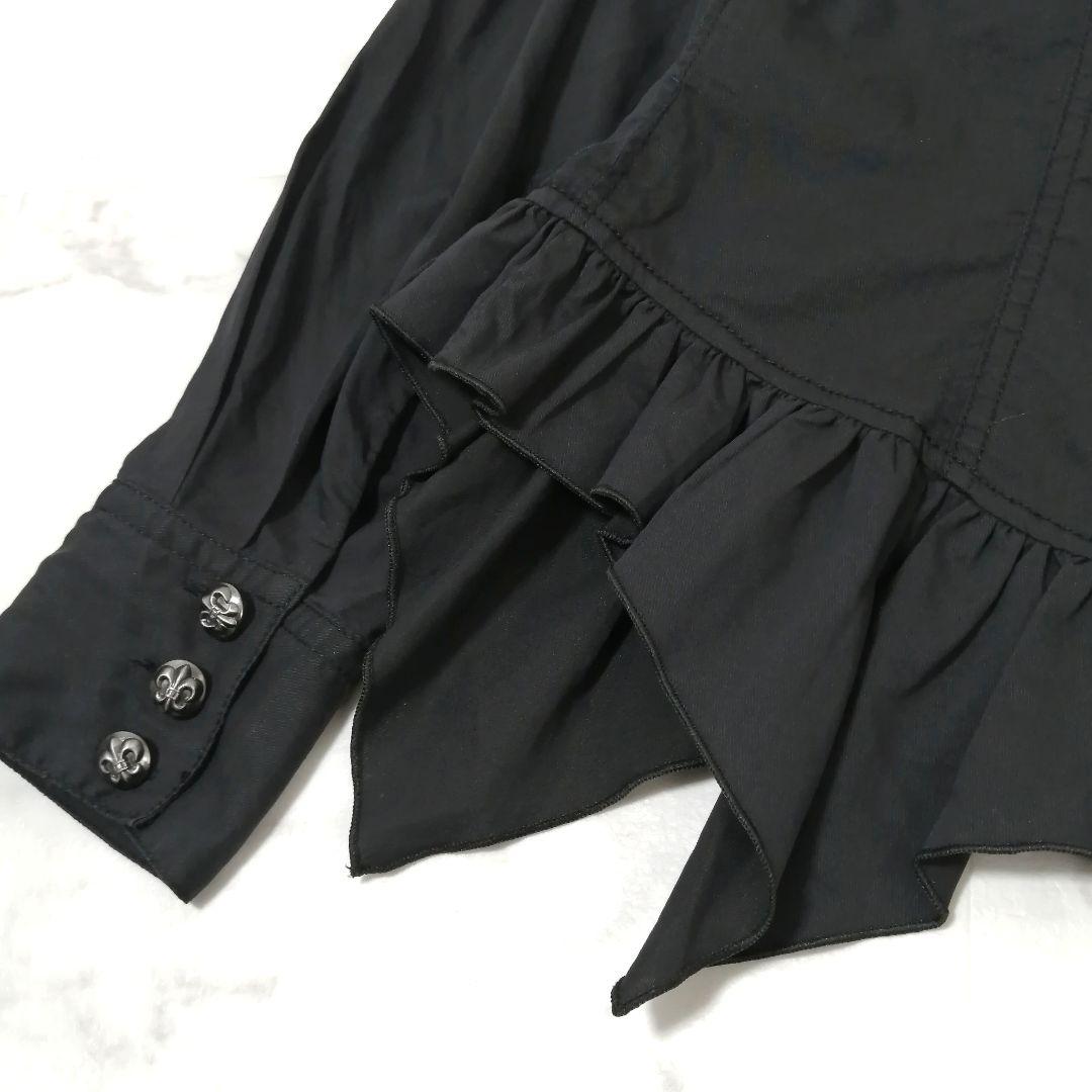 美品✨ アルゴンキン　ボウタイ ブラウス　リボン　変形　銀ボタン　F　ブラック