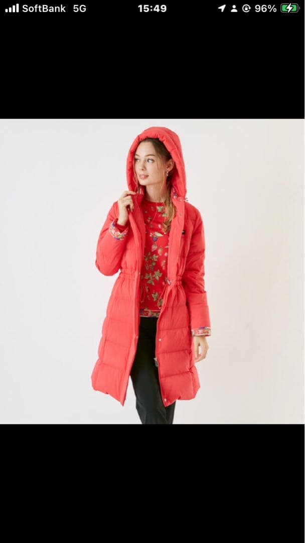 レオナール　フード付き ダウンコート