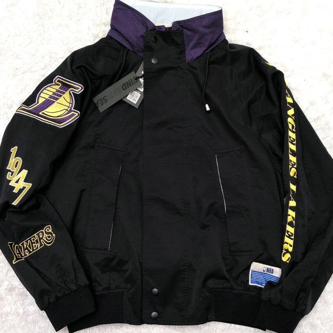 【未使用 タグ付き L相当】ウィンダンシー　レイカーズ　ブルゾン　ワッペン　黒