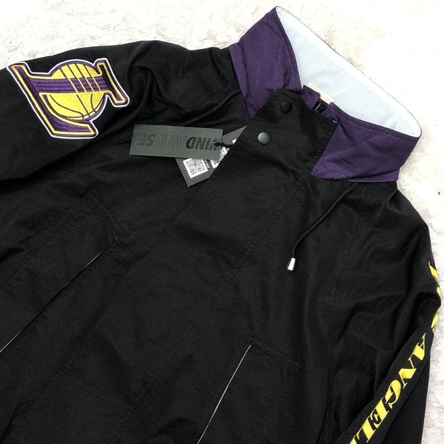【未使用 タグ付き L相当】ウィンダンシー　レイカーズ　ブルゾン　ワッペン　黒
