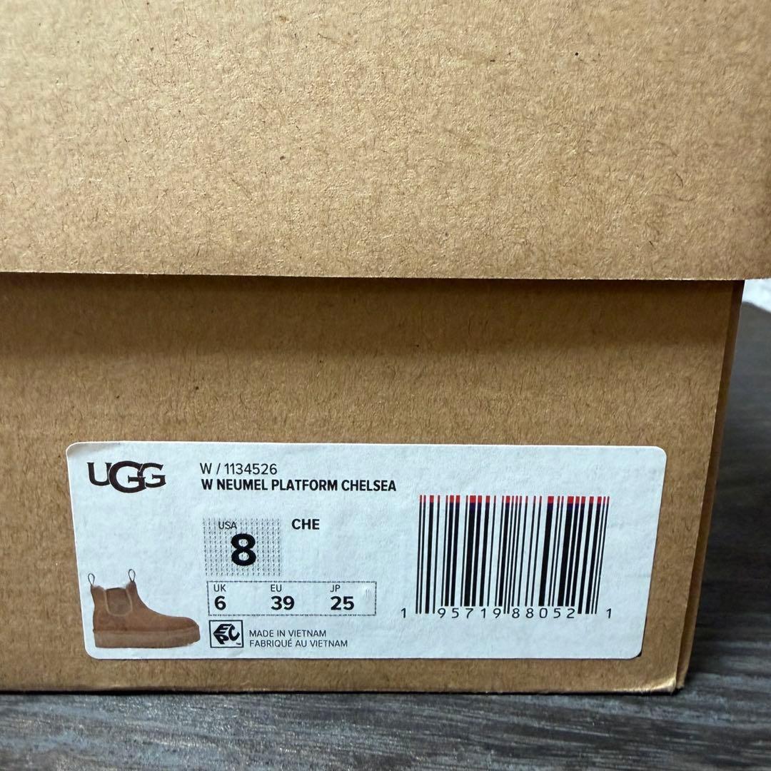 UGG ニューメル プラットフォーム チェルシー 25cm チェスナット