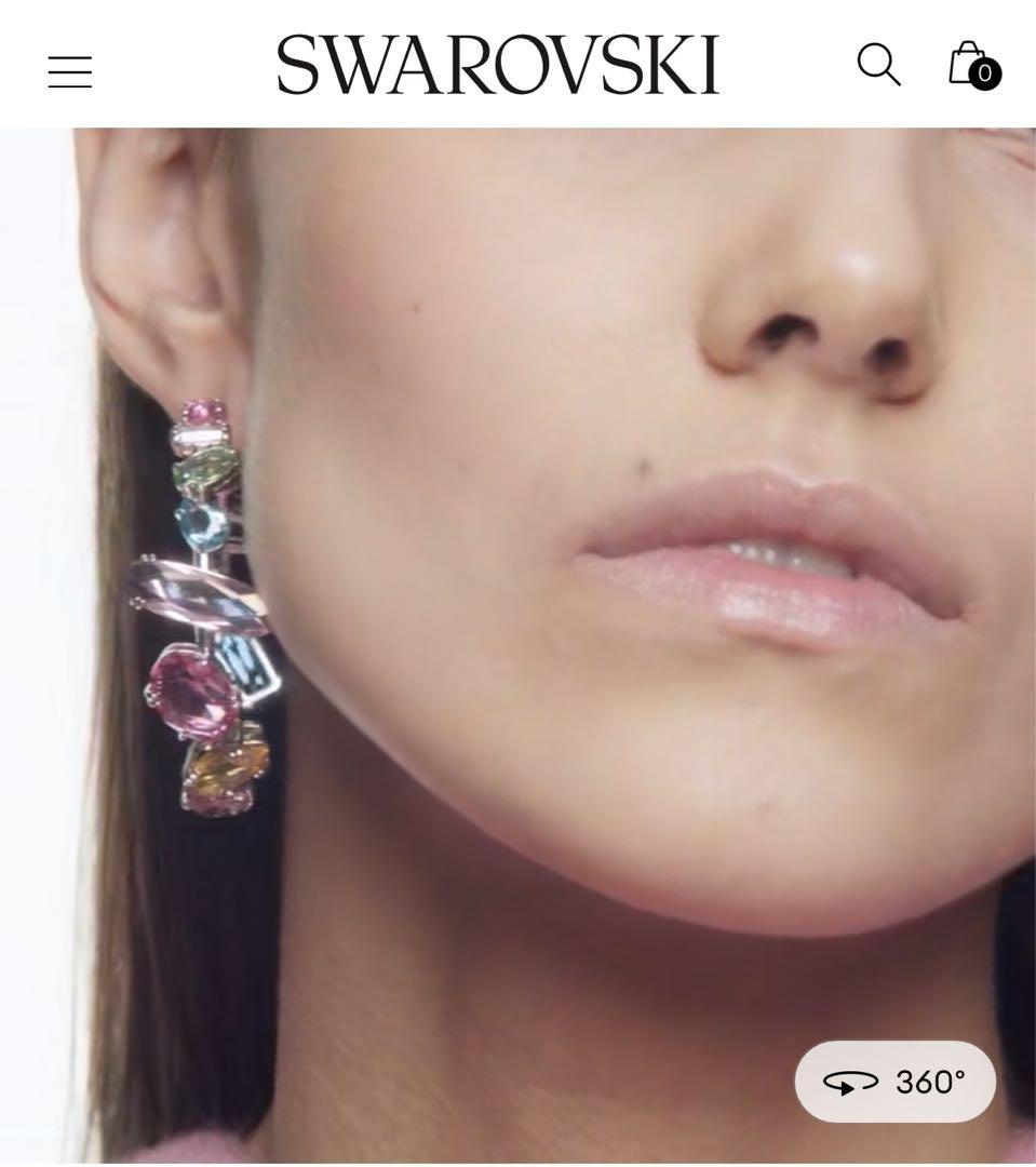 け*授様 スワロフスキー gema フープ　ピアス　マルチカラー