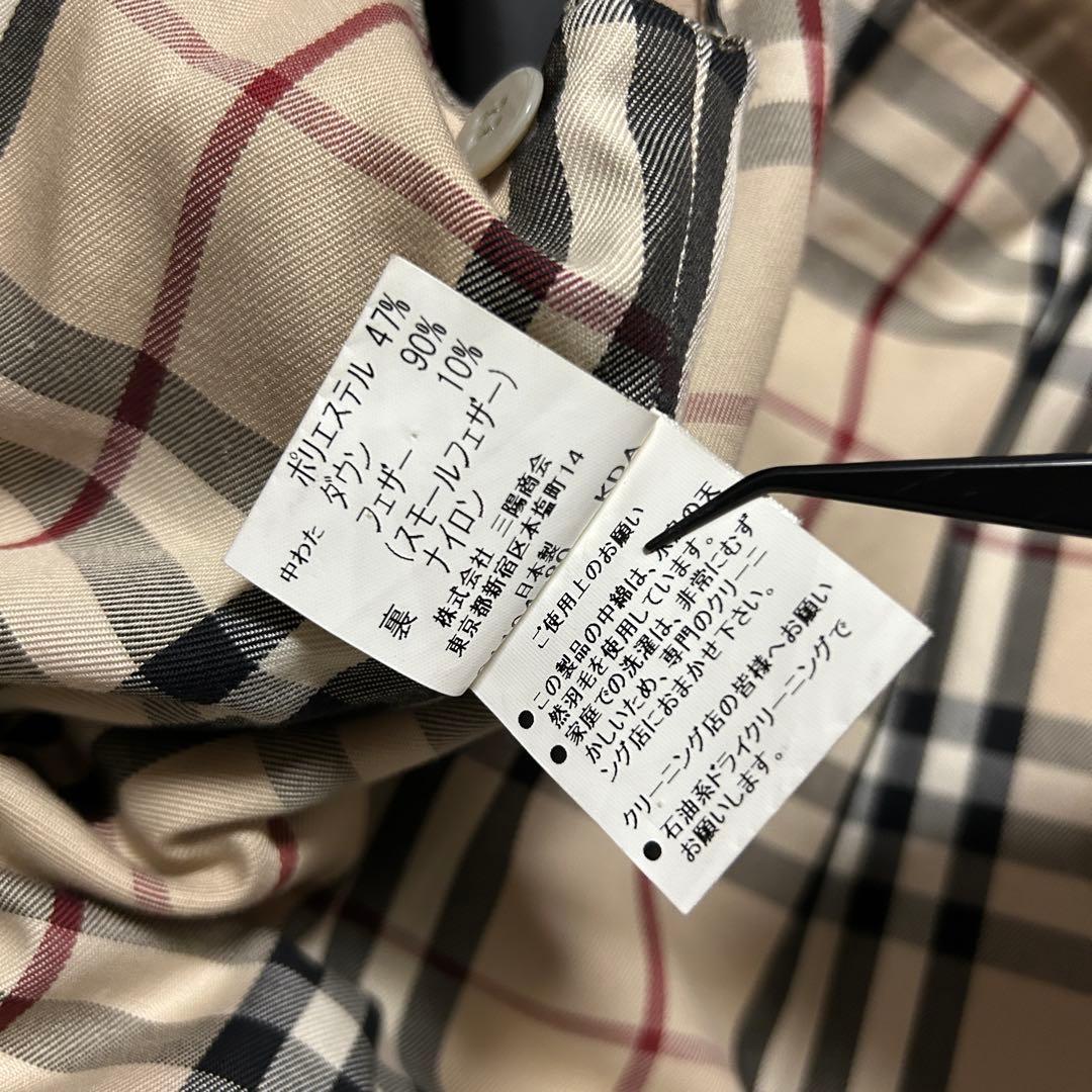 【LL】バーバリーロンドン フーデッドコート ダウンライナー ノバチェック 黒