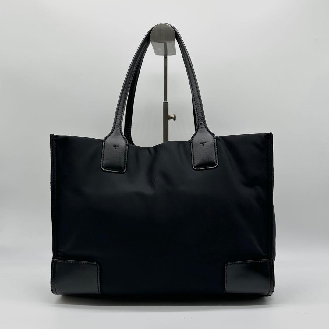 【美品】Tory Burch レザー×ナイロン トートバッグ 大容量 A4 黒