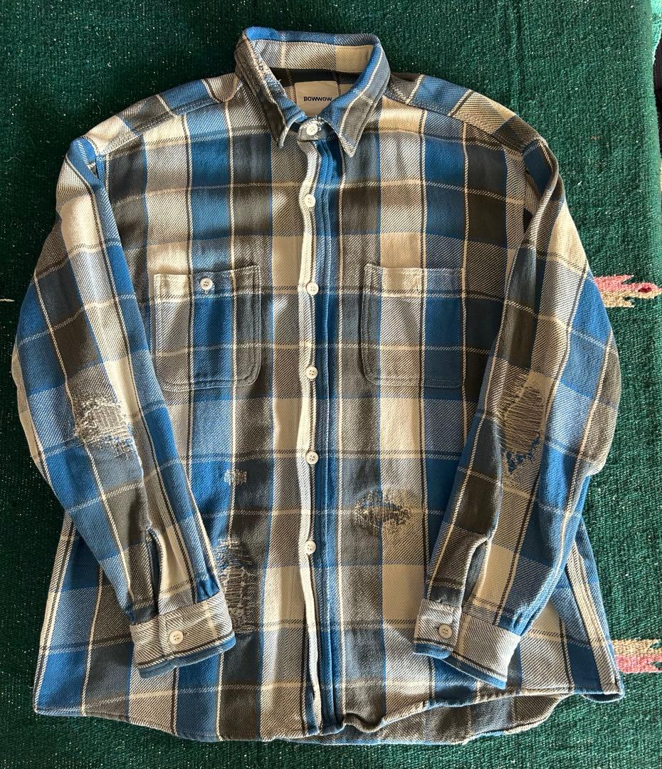 BOWWOW ダメージ加工　チェックネルシャツ　リペア FIVEBROTHERS