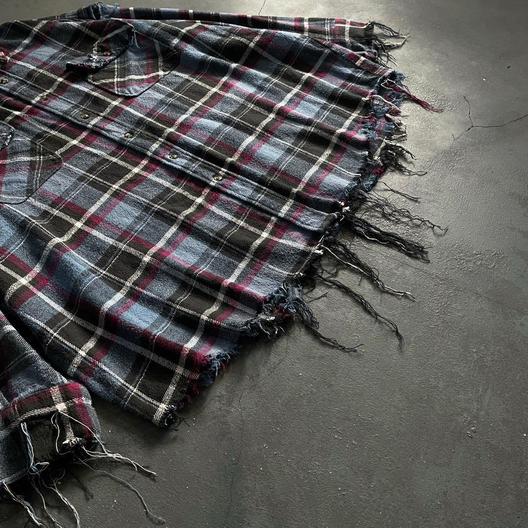 【リピーター様特別割引 】 grunge“襤褸”flannel shirt