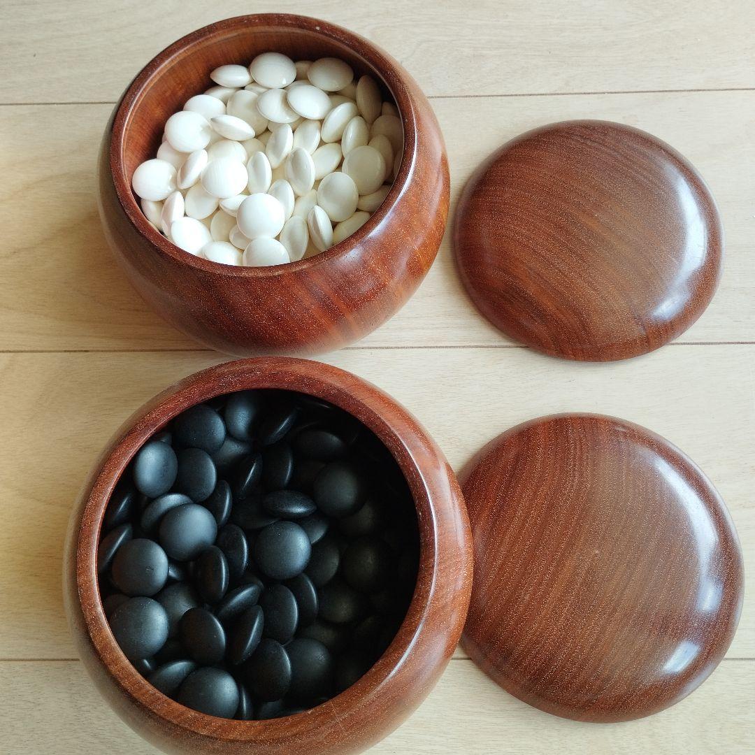 高級　美品　蛤碁石　那智黒石　36号　碁石碁笥セット