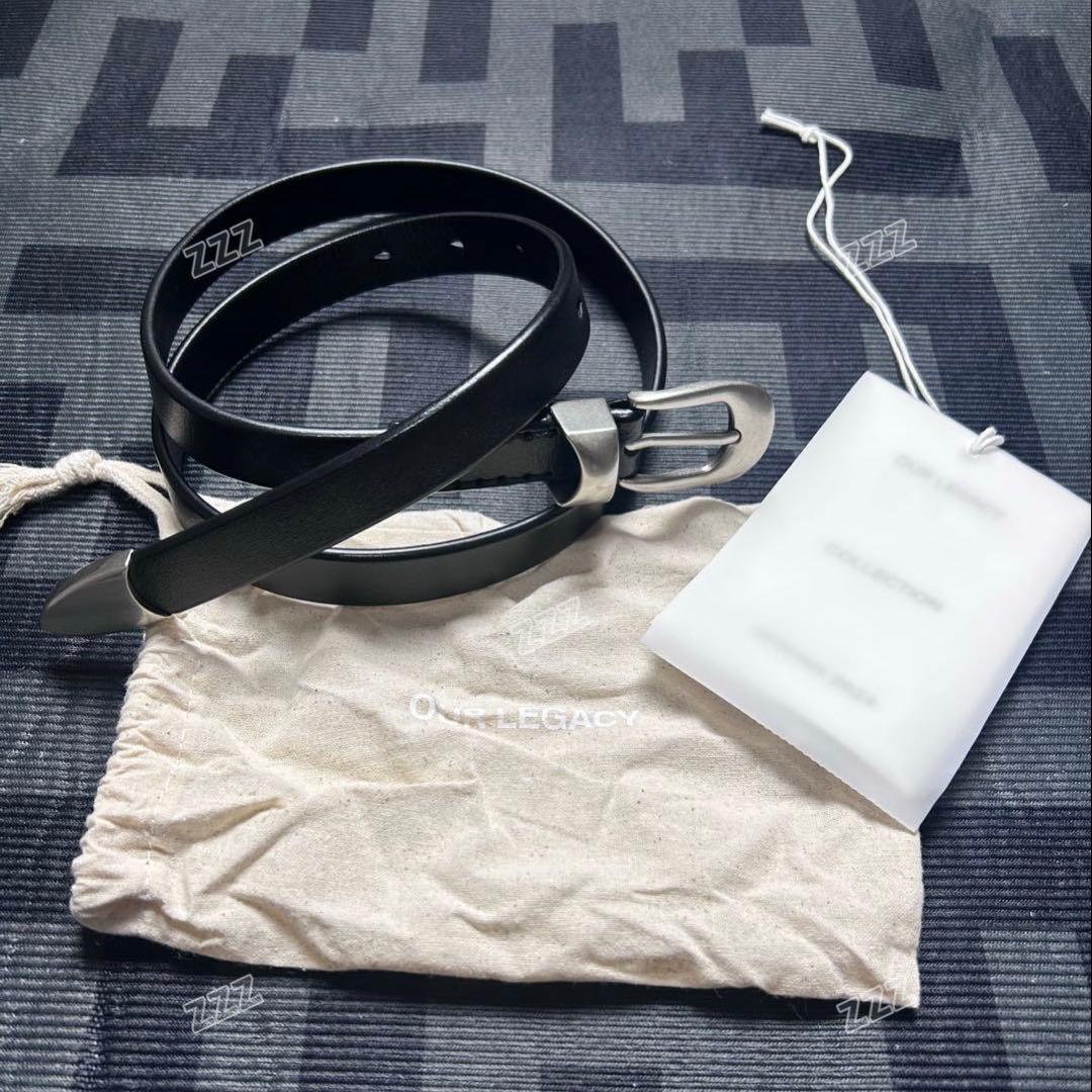 小物 OUR LEGACY BELT 2CM / BLACK LEATHER M80