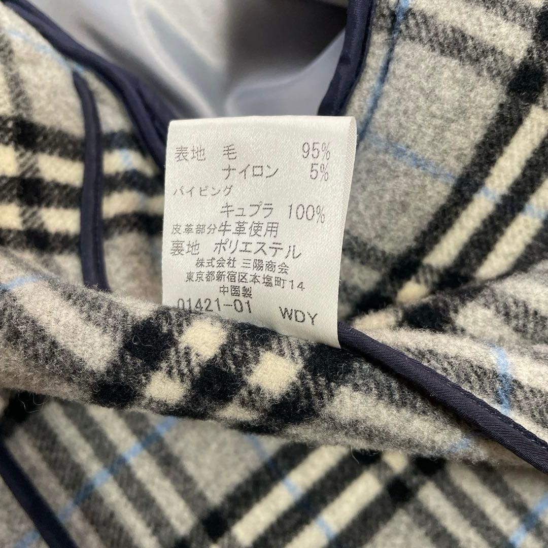 バーバリーロンドン ダッフルコート ネイビー ノバチェック XS相当　140cm