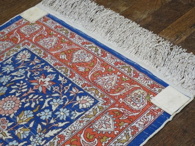 美品 手織り シルク トルコ HEREKE ヘレケ ゴルダニ文様 ペルシャ 絨毯