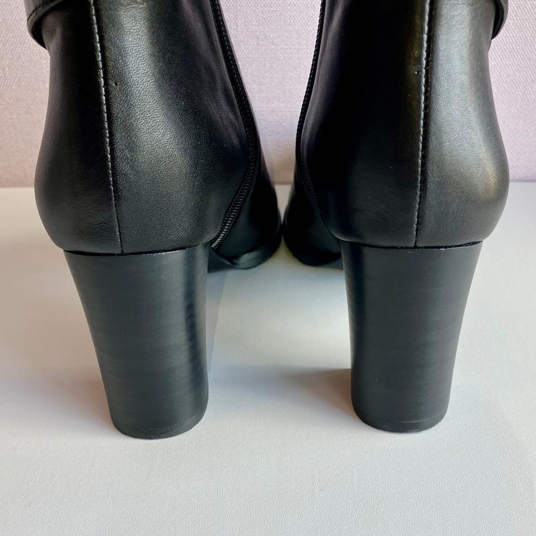 新品未使用DIANA ダイアナ ショートブーツ ブラック 23.5 サイドジップ