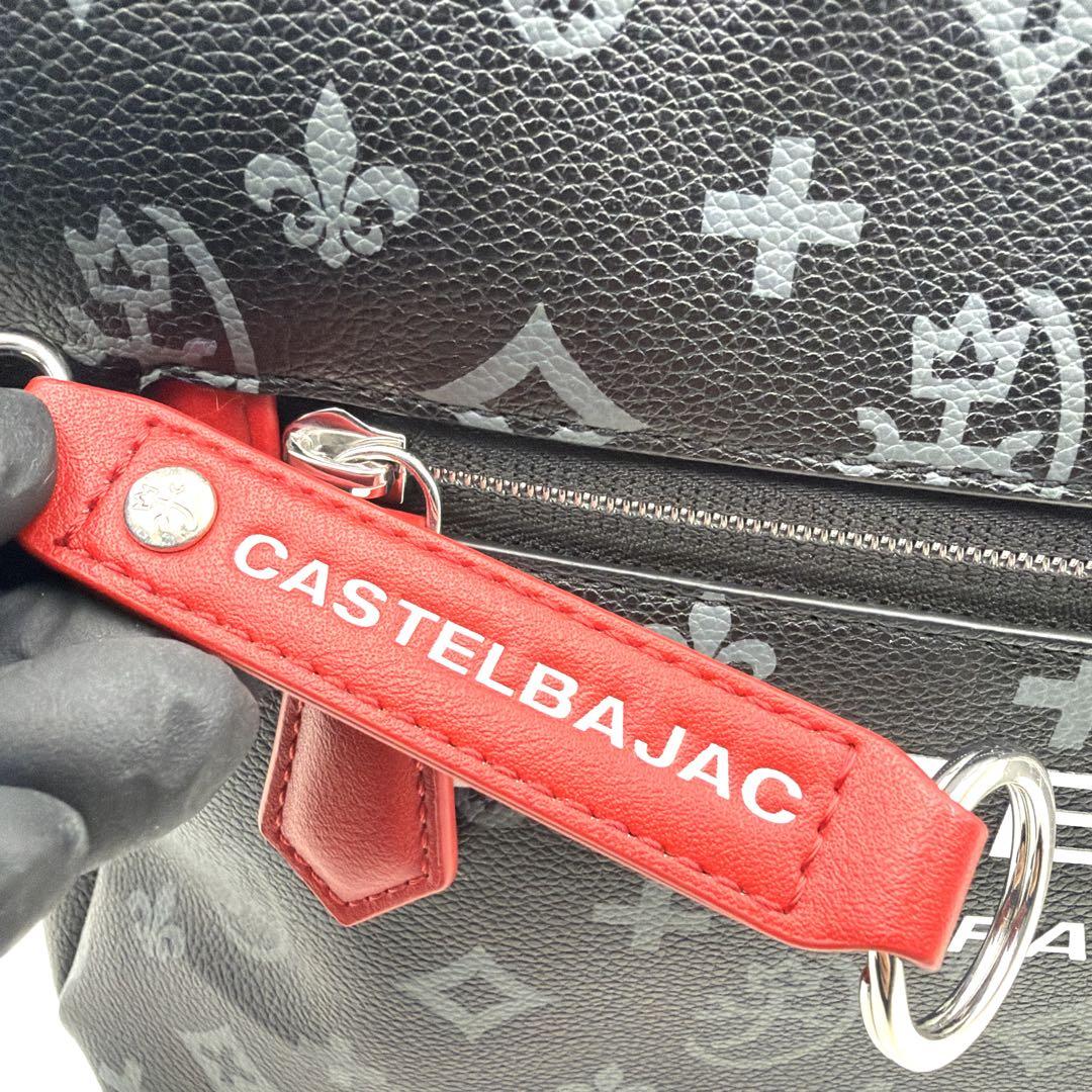 極美品 カステルバジャック ハンドバッグ 黒 ブラック ロゴ トートバッグ