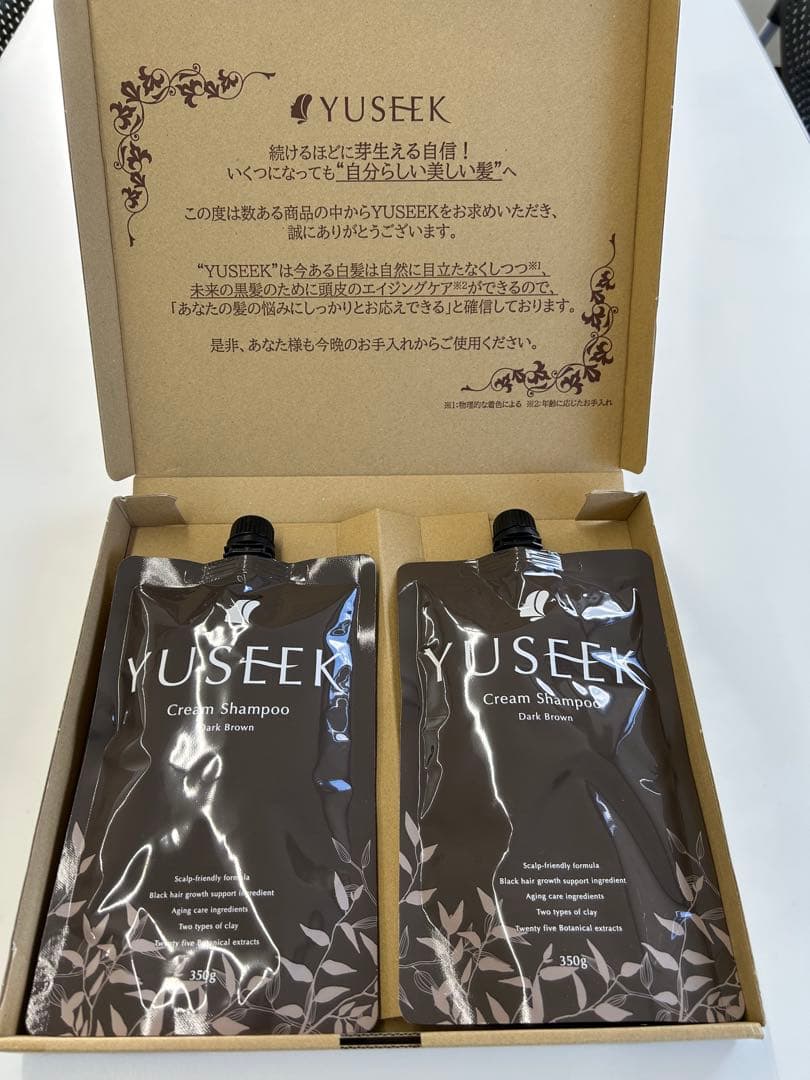 YUSEEK Cream Shampoo ダークブラウン 350g 2個入り
